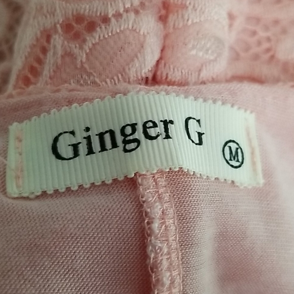 NWOT Pink Lace Baby Doll Swing Dress- M- Ginger G - Picture 6 of 6